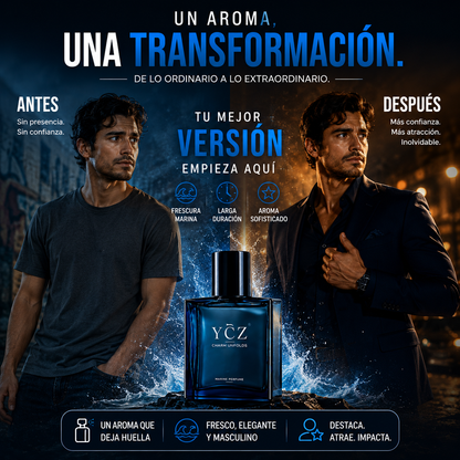 🌊🔥 YCZ CHARM UNFOLDS MARINE 50ML – EL AROMA MASCULINO QUE DEJA HUELLA TODO EL DÍA 😎✨