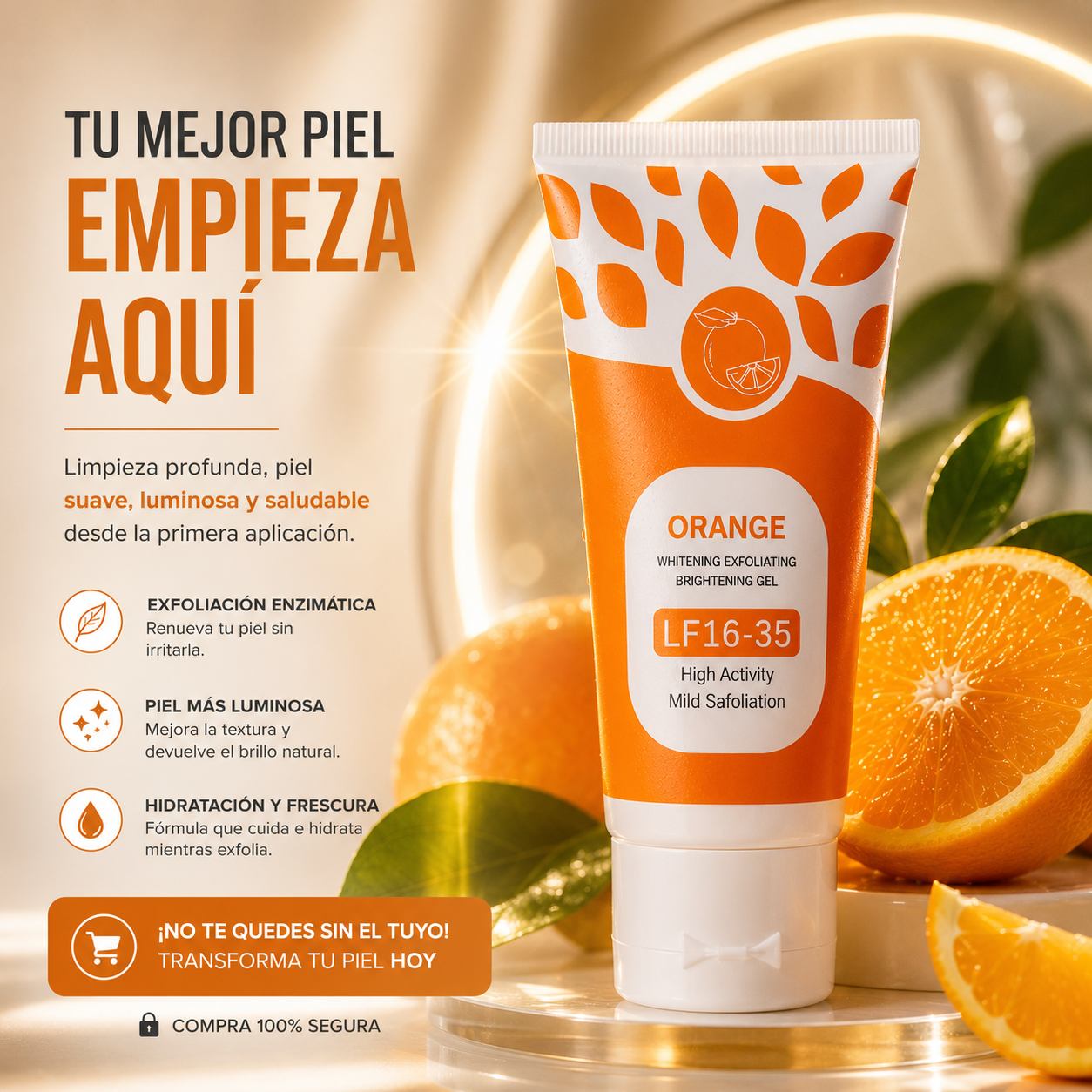 🍊 ORANGE GLOW GEL EXFOLIANTE™ | Limpieza Profunda, Piel Radiante y Suave ✨
