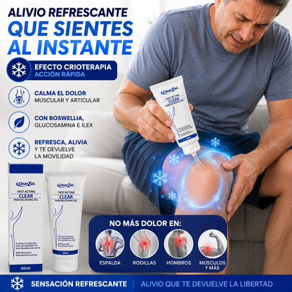 🧊 ClearZal™ Gel Alivio Instantáneo para Dolores Musculares y Articulares | Acción Rápida + Efecto Crioterapia ❄️🔥