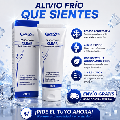🧊 ClearZal™ Gel Alivio Instantáneo para Dolores Musculares y Articulares | Acción Rápida + Efecto Crioterapia ❄️🔥