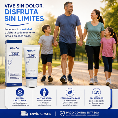 🧊 ClearZal™ Gel Alivio Instantáneo para Dolores Musculares y Articulares | Acción Rápida + Efecto Crioterapia ❄️🔥