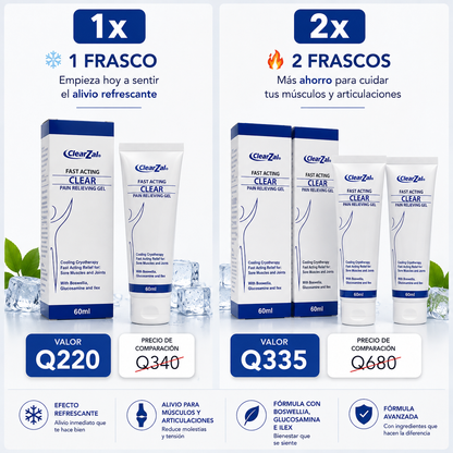 🧊 ClearZal™ Gel Alivio Instantáneo para Dolores Musculares y Articulares | Acción Rápida + Efecto Crioterapia ❄️🔥