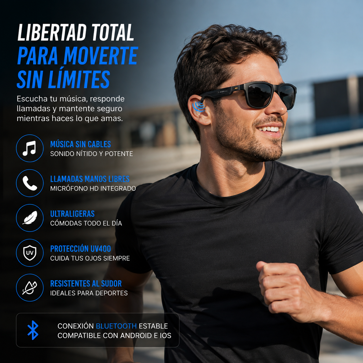 😎 SMARTSHADES PRO™ | Gafas Inteligentes Bluetooth con Audio HD y Micrófono